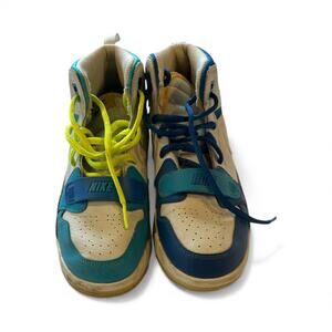 Nike Swoosh Girls High Tops Yellow/Turqouise - 3Y